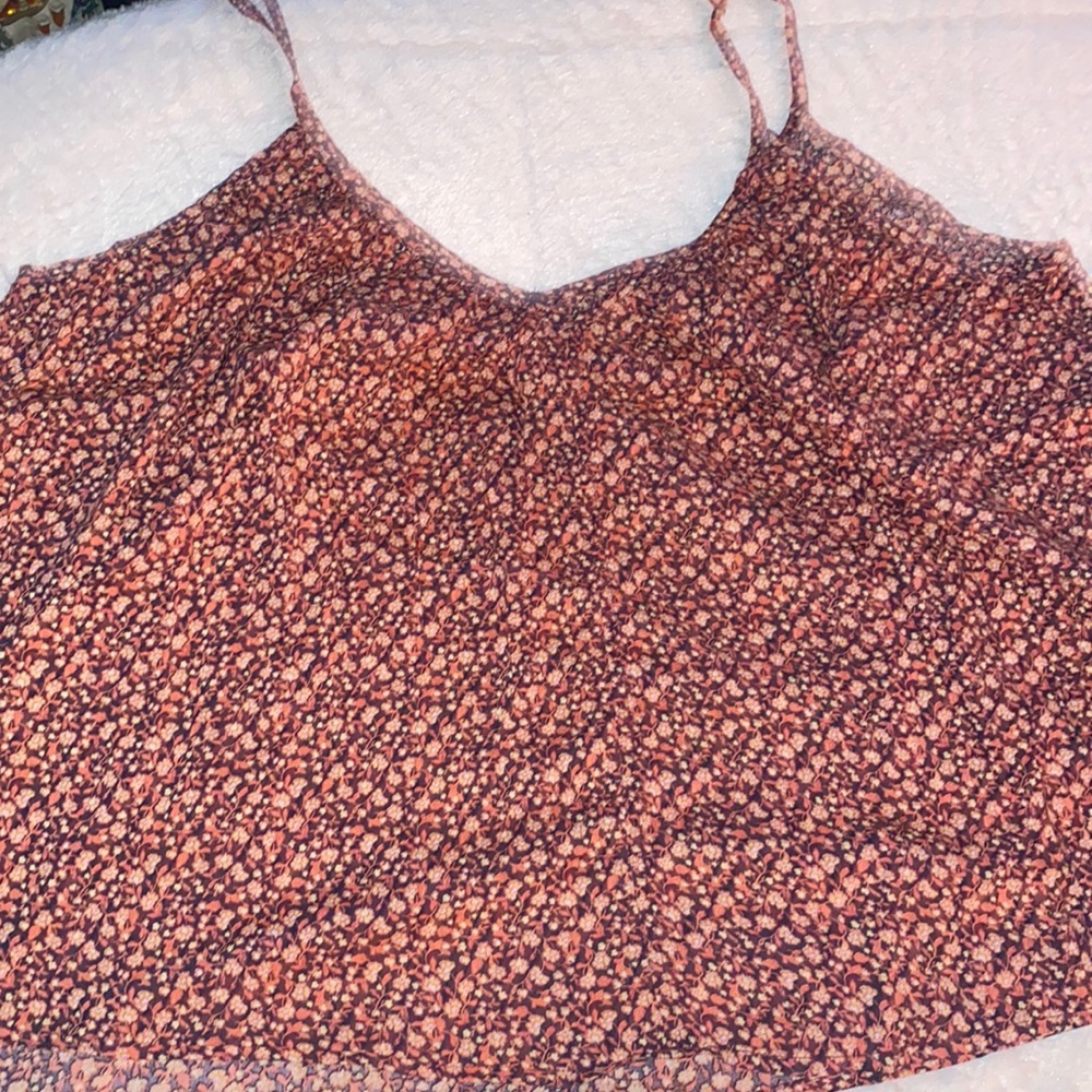 Spaghetti, string, Square-Neck Floral Babydoll Blouse
